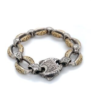 Konstantino White And Yellow Gold Textured Bracelet